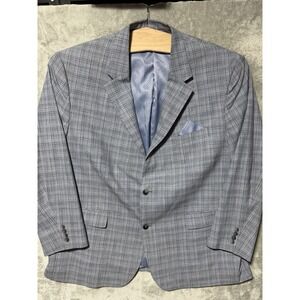 Oak Hill Sport Coat Mens 2 XLT 50-52 Gray‎ Check Blazer